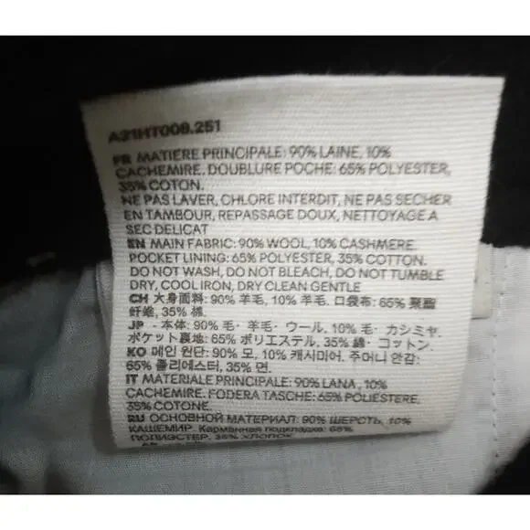 AMI ALEXANDRE MATTIUSSI Cashmere & Wool Heavy Trousers Pants Size 40